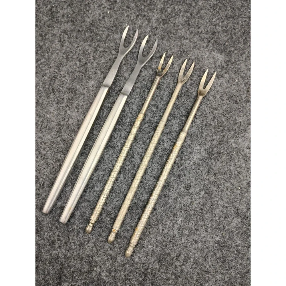 5 Vintage Stainless Steel Seafood Forks Lobster Crab Shellfish Nuts